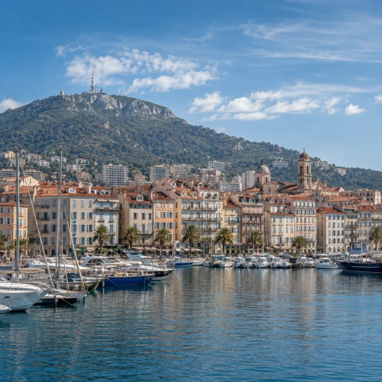 Illustration représentative du port de Toulon et de ses collines.
